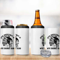 Never Underestimate An Old Man With Cherokee Blood 4 in 1 Can Cooler Tumbler Native American Heritage Gift