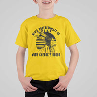Never Underestimate An Old Man With Cherokee Blood T Shirt For Kid Native American Heritage Gift