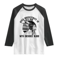Never Underestimate An Old Man With Cherokee Blood Raglan Shirt Native American Heritage Gift