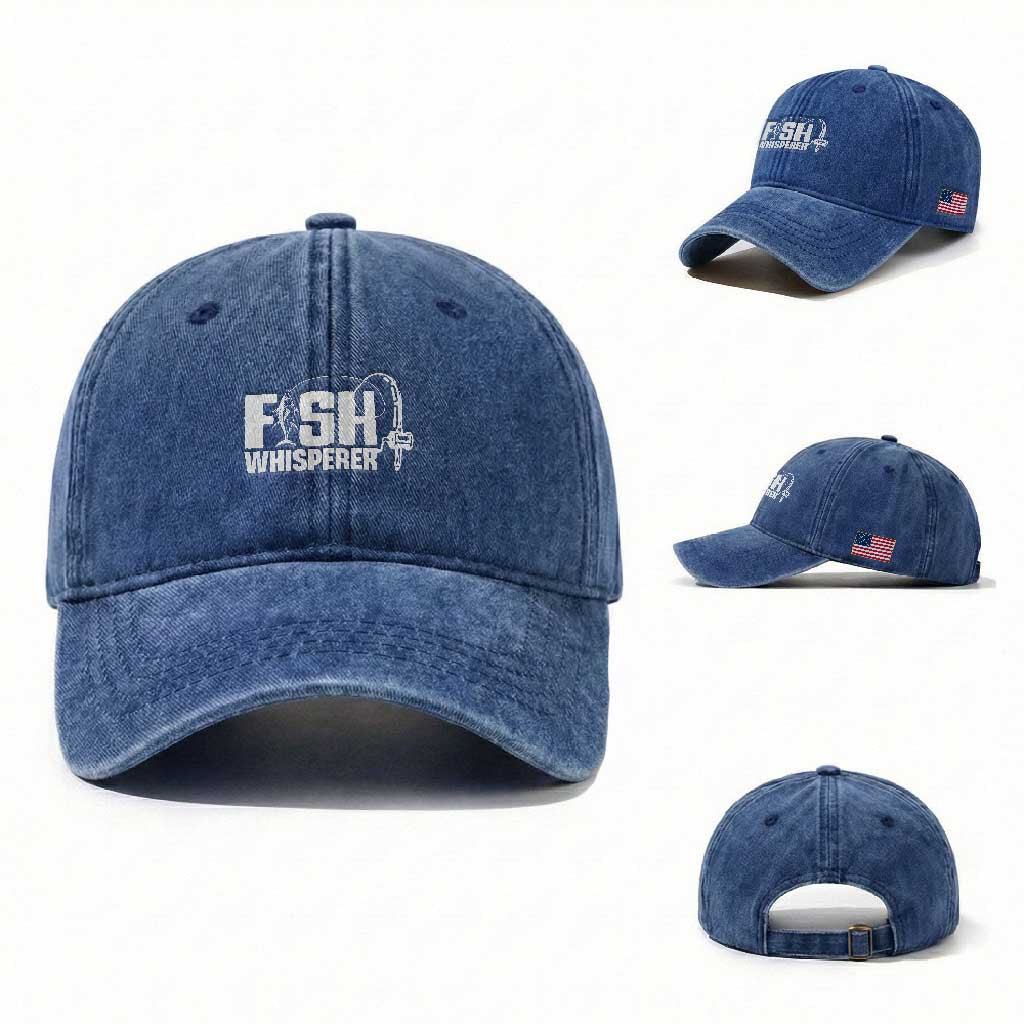 The Fish Whisperer Washed Cotton Baseball Cap Fish Lover Humor