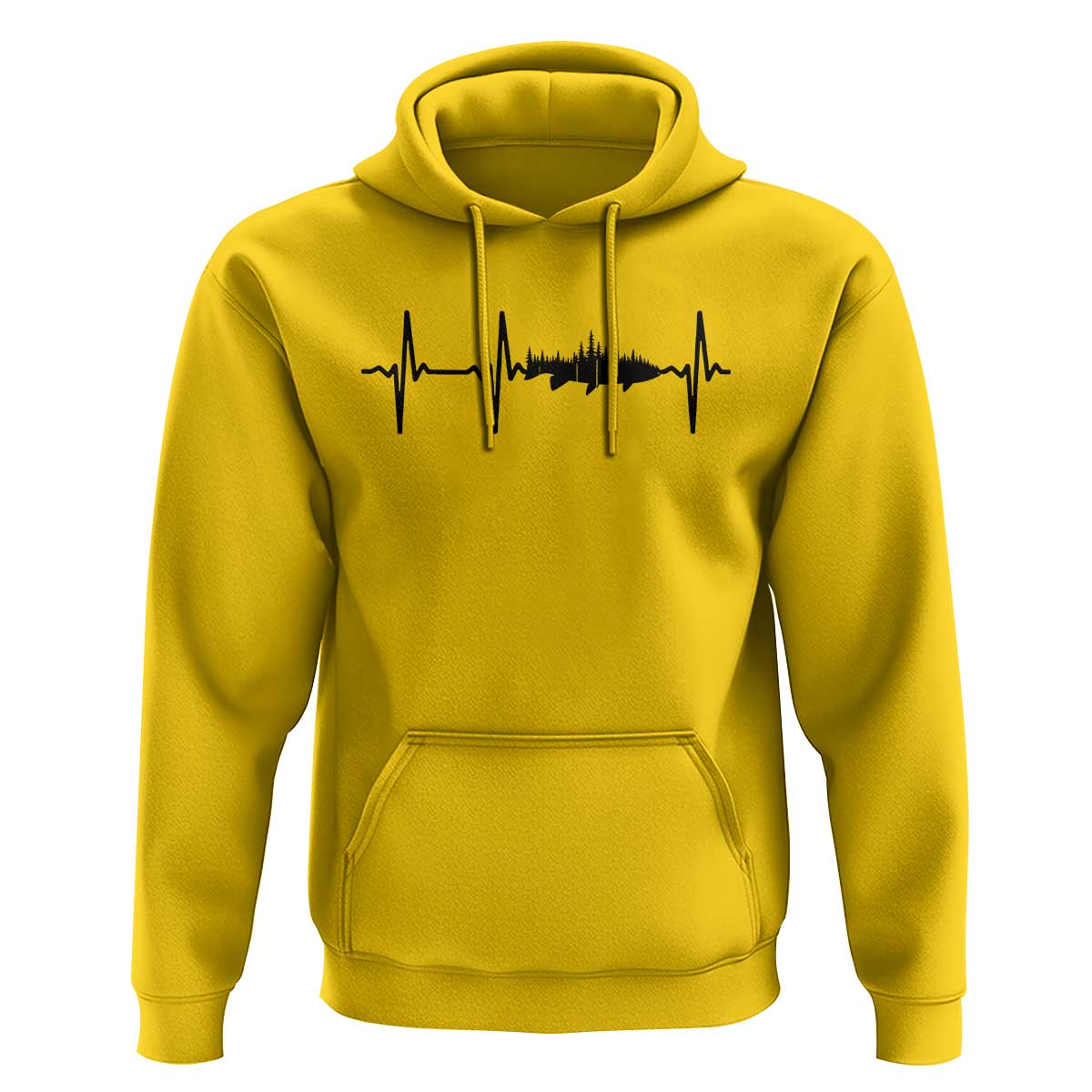 Fish And Forest Fishing Lover Heartbeat Gift Hoodie - Wonder Print Shop