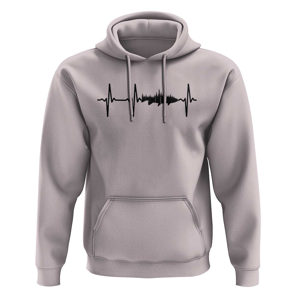 Fish And Forest Fishing Lover Heartbeat Gift Hoodie - Wonder Print Shop