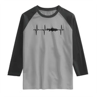 Fish And Forest Fishing Lover Heartbeat Gift Raglan Shirt - Wonder Print Shop