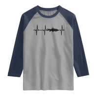 Fish And Forest Fishing Lover Heartbeat Gift Raglan Shirt - Wonder Print Shop