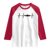 Fish And Forest Fishing Lover Heartbeat Gift Raglan Shirt - Wonder Print Shop
