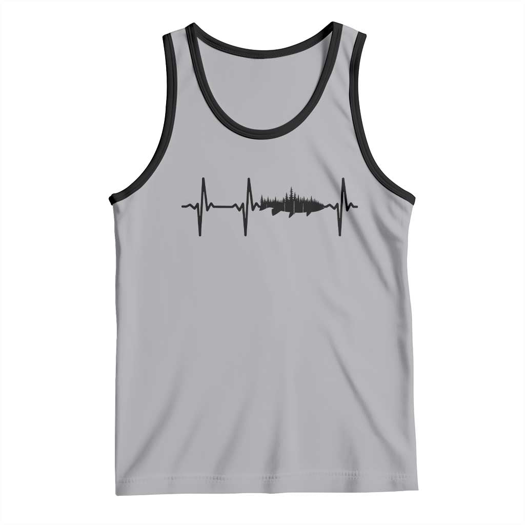 Fish And Forest Fishing Lover Heartbeat Gift Tank Top - Wonder Print Shop