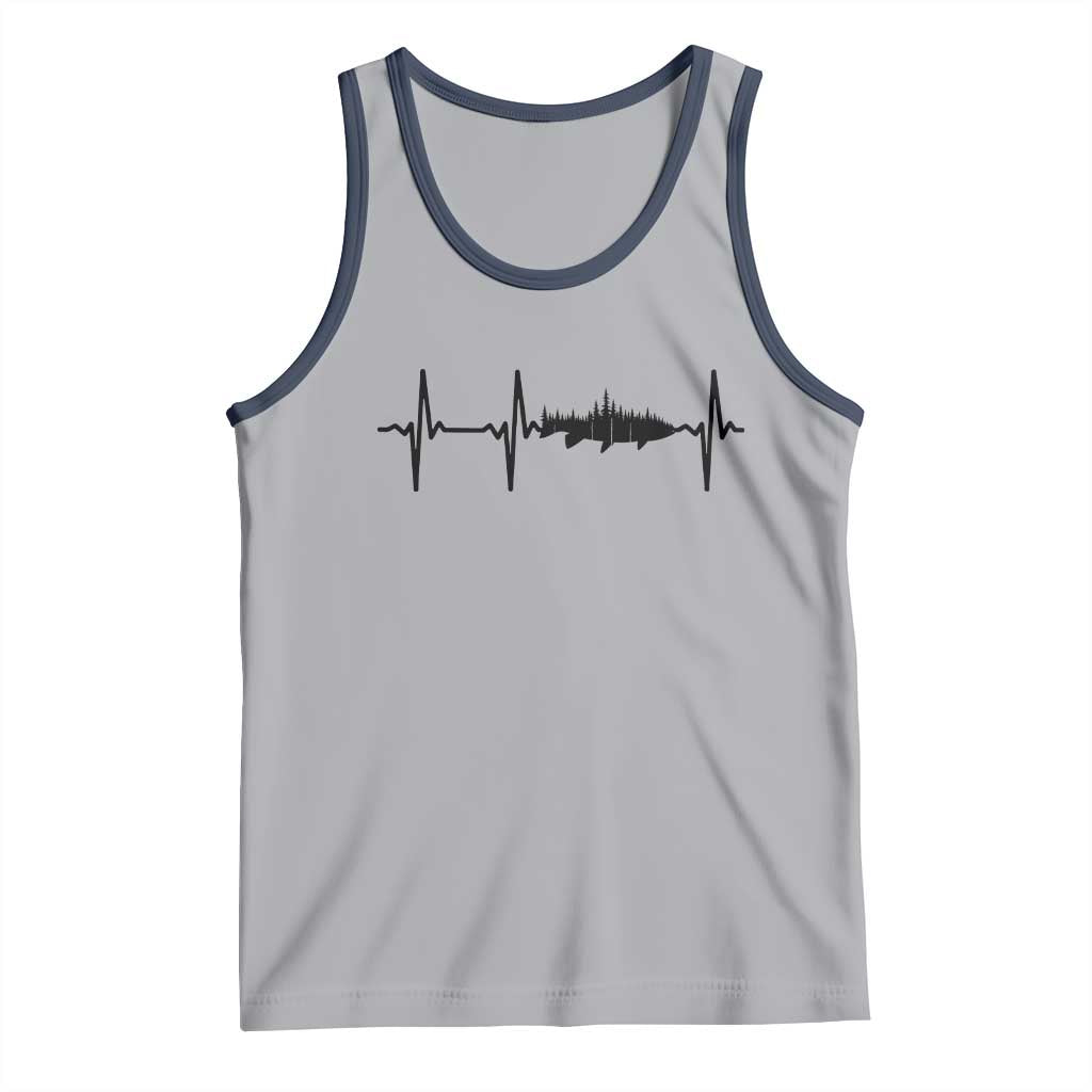 Fish And Forest Fishing Lover Heartbeat Gift Tank Top - Wonder Print Shop