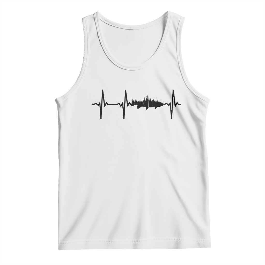 Fish And Forest Fishing Lover Heartbeat Gift Tank Top - Wonder Print Shop