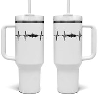 Fish And Forest Fishing Lover Heartbeat Gift Tumbler With Handle