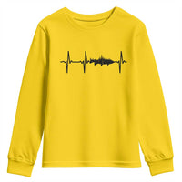 Fish And Forest Fishing Lover Heartbeat Gift Youth Sweatshirt - Wonder Print Shop
