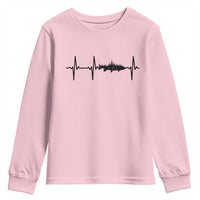 Fish And Forest Fishing Lover Heartbeat Gift Youth Sweatshirt - Wonder Print Shop