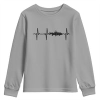 Fish And Forest Fishing Lover Heartbeat Gift Youth Sweatshirt - Wonder Print Shop