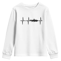 Fish And Forest Fishing Lover Heartbeat Gift Youth Sweatshirt - Wonder Print Shop