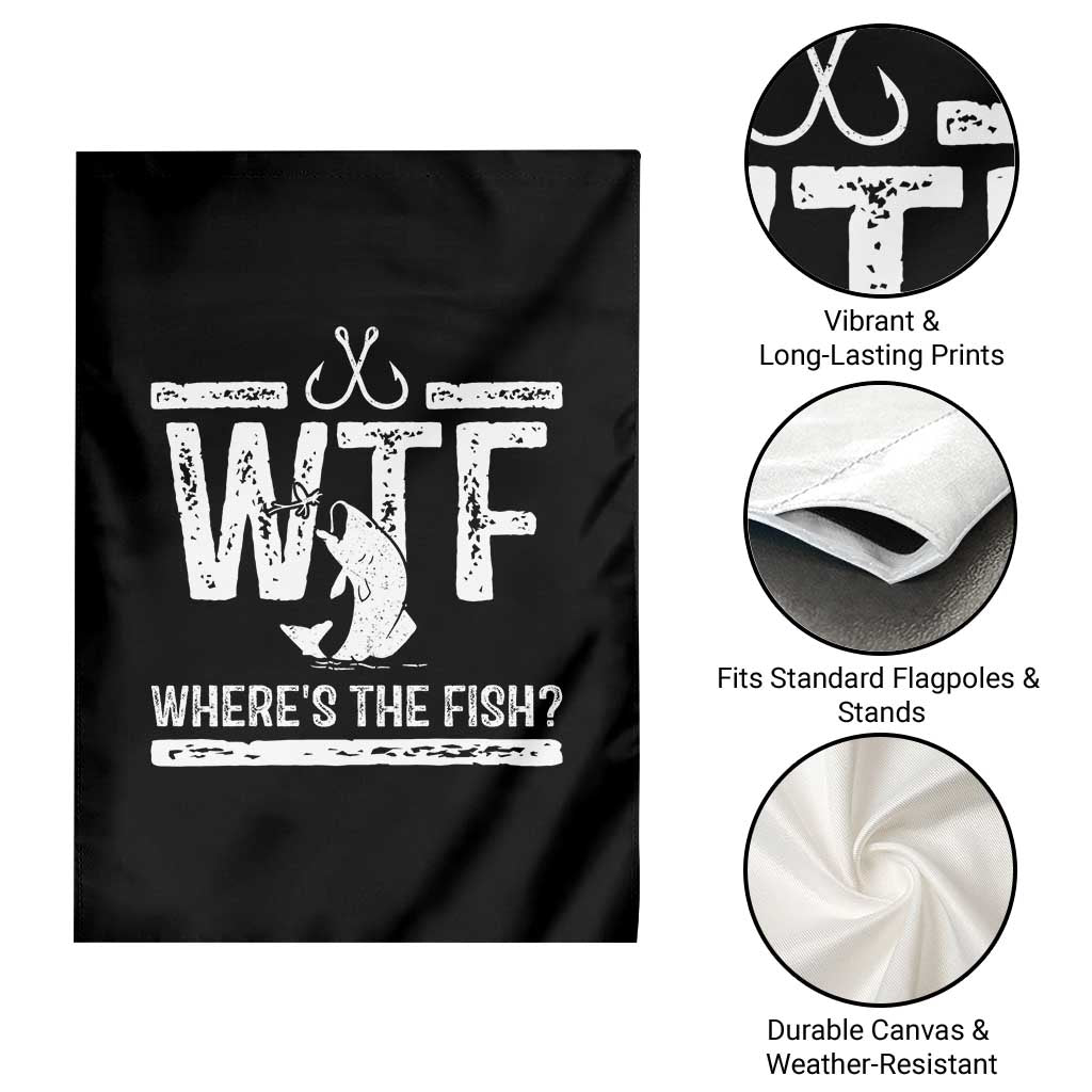 Where Is The Fish Garden Flag Funny WTF Fishing Gift - Wonder Print Shop