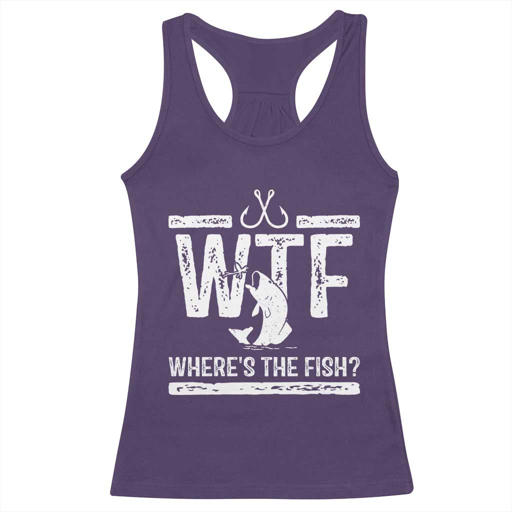 Where Is The Fish Racerback Tank Top Funny WTF Fishing Gift - Wonder Print Shop
