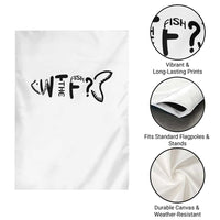 WTF Where Is The Fish Garden Flag Funny Fisherman Gift