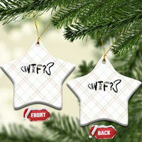 WTF Where Is The Fish Ceramic Ornament Funny Fisherman Gift