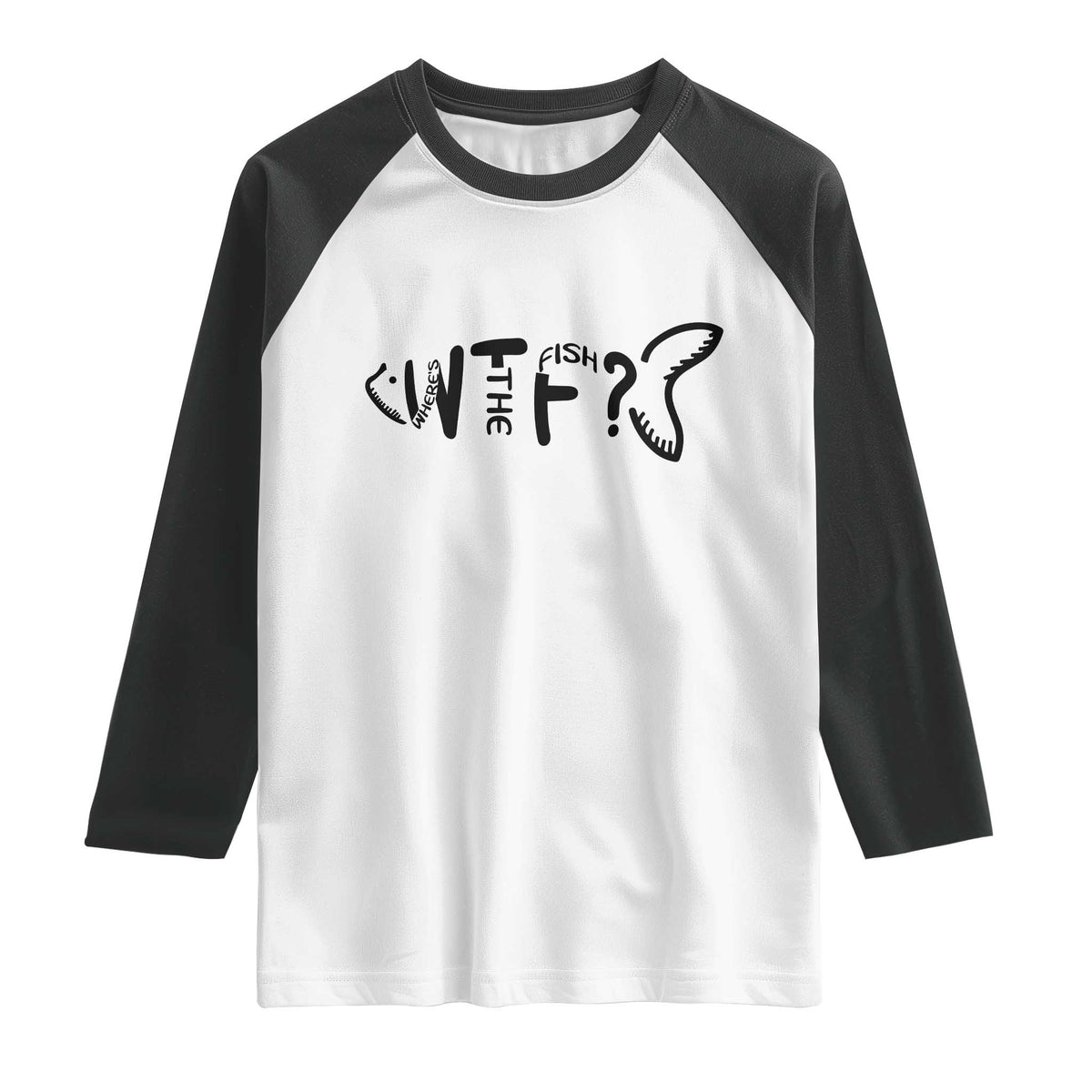 WTF Where Is The Fish Raglan Shirt Funny Fisherman Gift