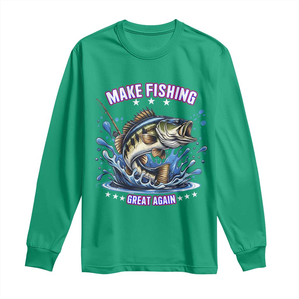 Funny Make Fishing Great Again Long Sleeve Shirt Fisherman Gift - Wonder Print Shop