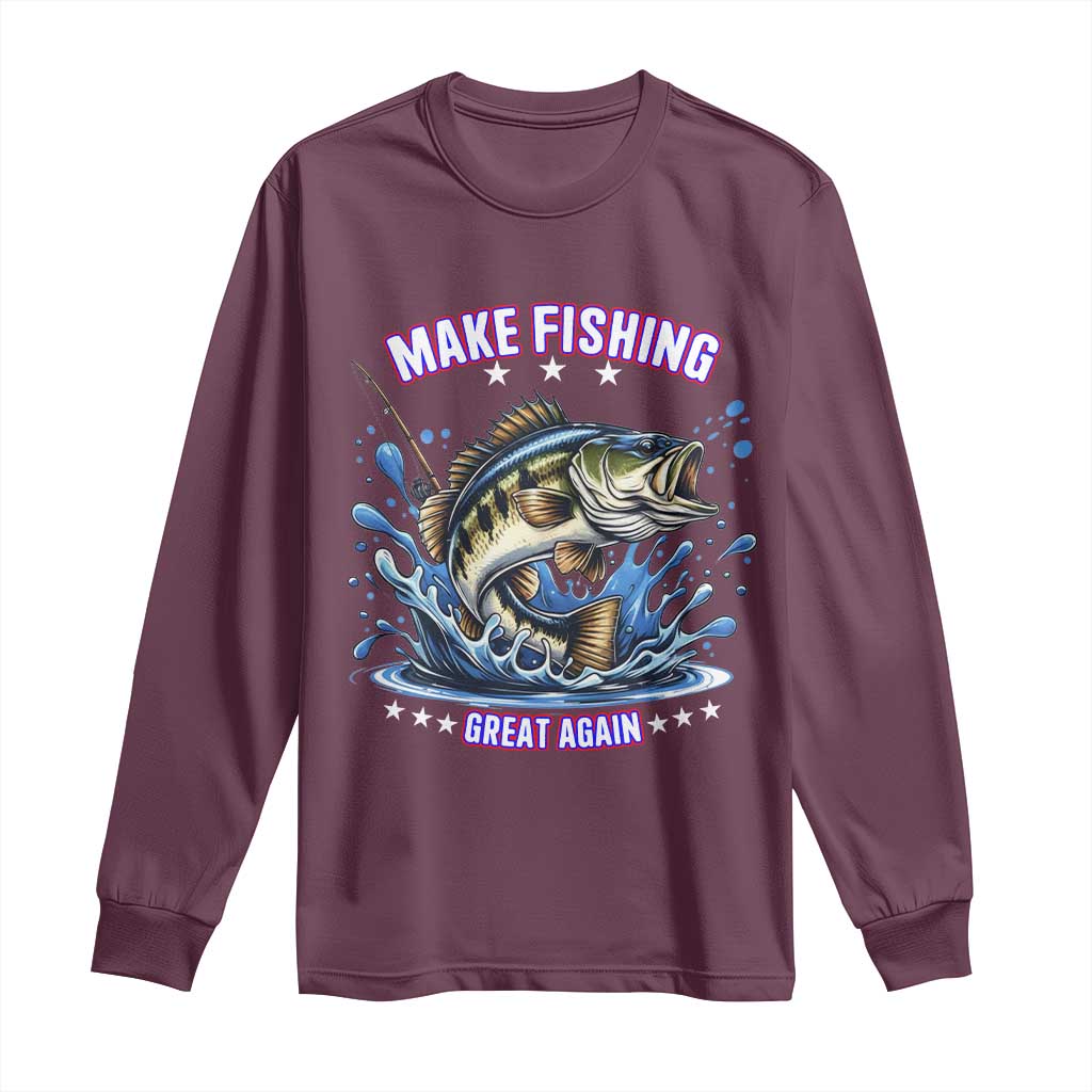 Funny Make Fishing Great Again Long Sleeve Shirt Fisherman Gift - Wonder Print Shop