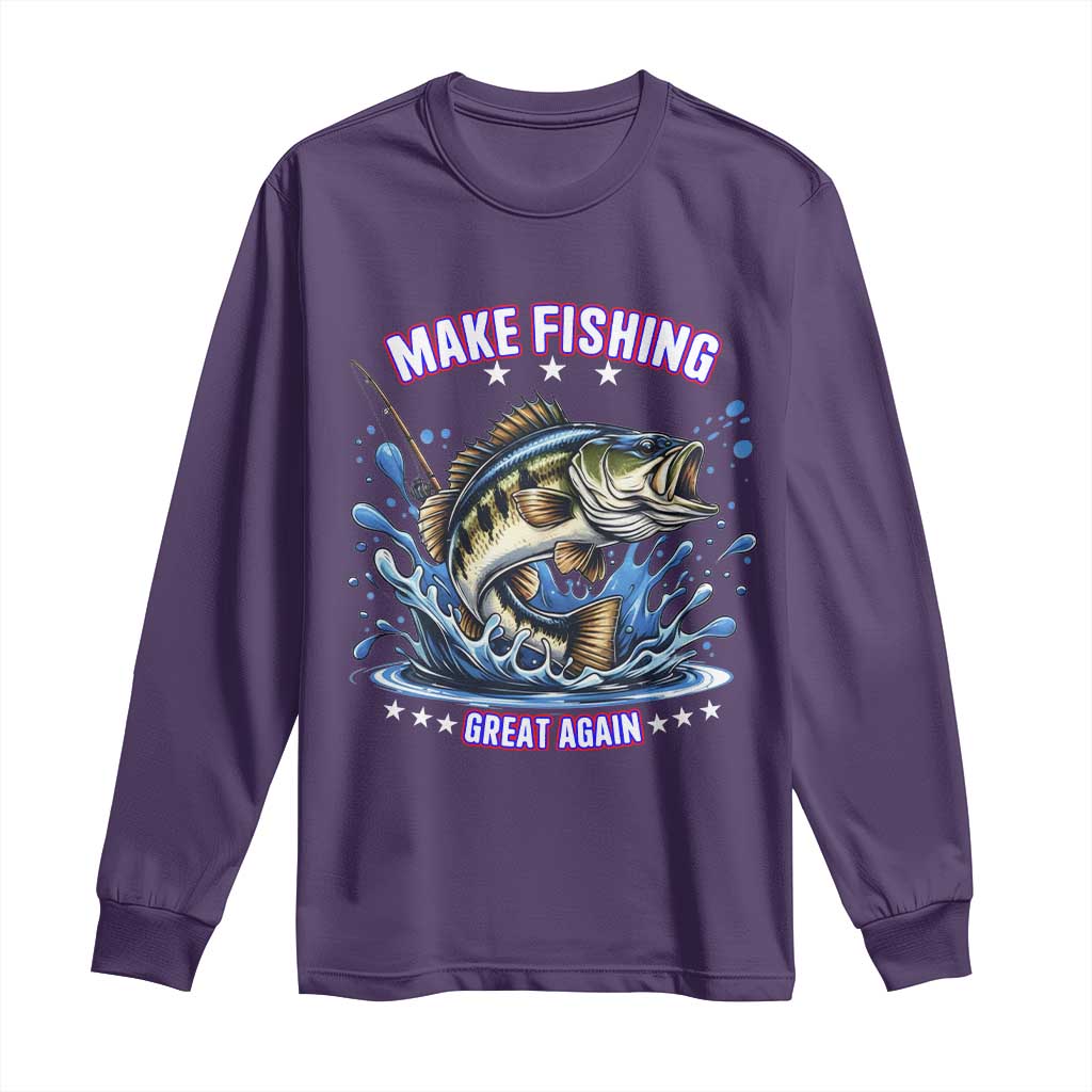 Funny Make Fishing Great Again Long Sleeve Shirt Fisherman Gift - Wonder Print Shop