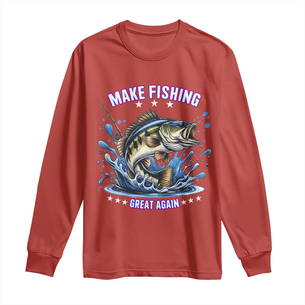 Funny Make Fishing Great Again Long Sleeve Shirt Fisherman Gift - Wonder Print Shop