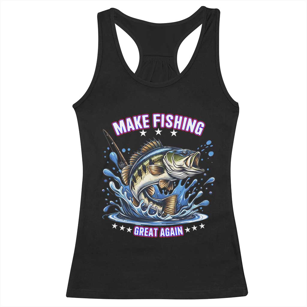 Funny Make Fishing Great Again Racerback Tank Top Fisherman Gift - Wonder Print Shop