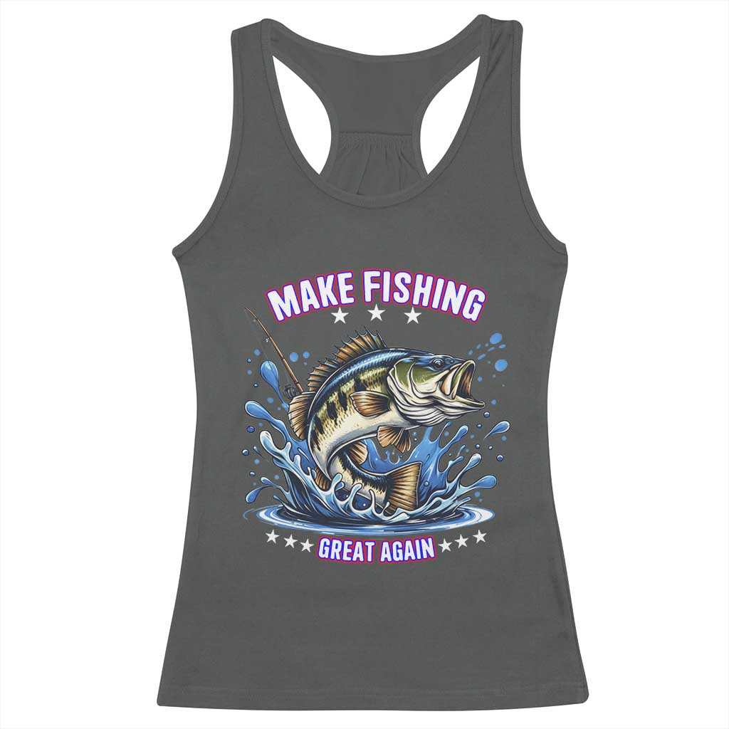 Funny Make Fishing Great Again Racerback Tank Top Fisherman Gift - Wonder Print Shop