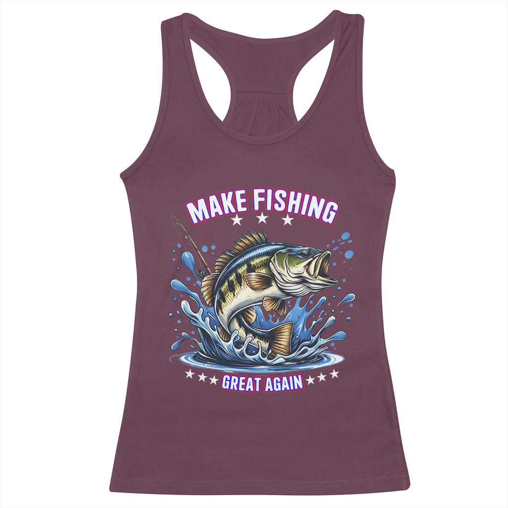 Funny Make Fishing Great Again Racerback Tank Top Fisherman Gift - Wonder Print Shop