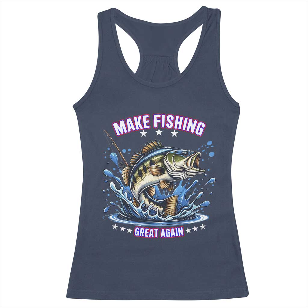 Funny Make Fishing Great Again Racerback Tank Top Fisherman Gift - Wonder Print Shop