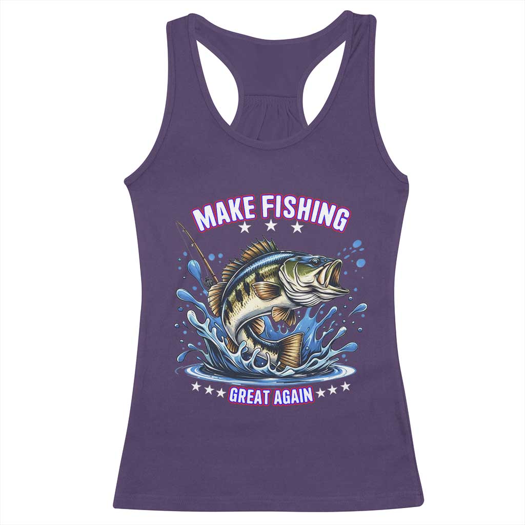 Funny Make Fishing Great Again Racerback Tank Top Fisherman Gift - Wonder Print Shop
