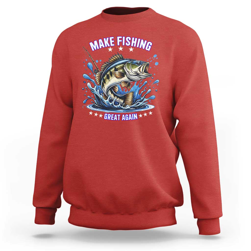 Funny Make Fishing Great Again Sweatshirt Fisherman Gift - Wonder Print Shop