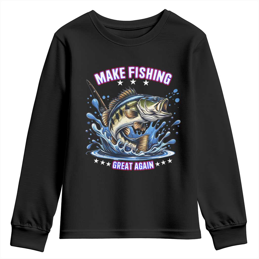 Funny Make Fishing Great Again Youth Sweatshirt Fisherman Gift - Wonder Print Shop