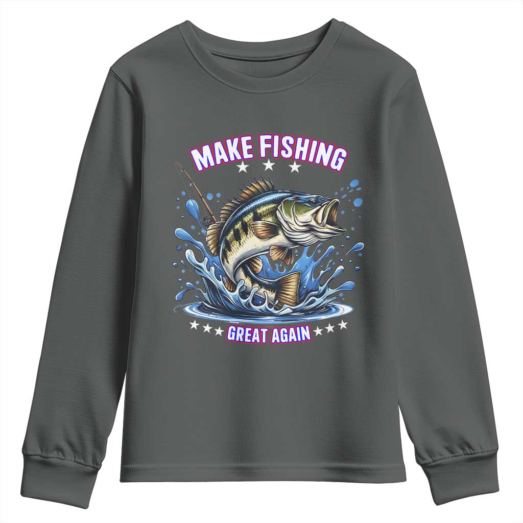 Funny Make Fishing Great Again Youth Sweatshirt Fisherman Gift - Wonder Print Shop