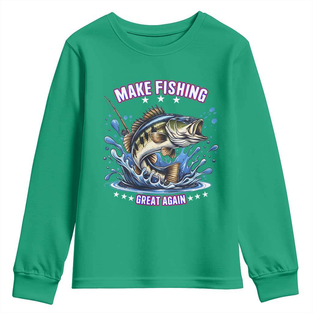 Funny Make Fishing Great Again Youth Sweatshirt Fisherman Gift - Wonder Print Shop