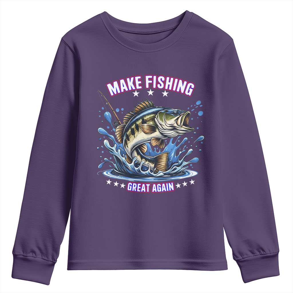 Funny Make Fishing Great Again Youth Sweatshirt Fisherman Gift - Wonder Print Shop