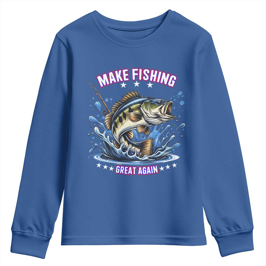 Funny Make Fishing Great Again Youth Sweatshirt Fisherman Gift - Wonder Print Shop