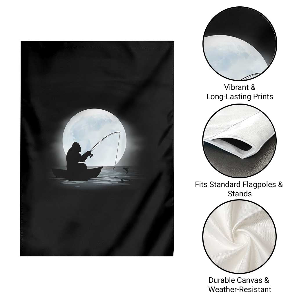 Funny Fisherman Gift Garden Flag Bigfoot Fishing - Wonder Print Shop
