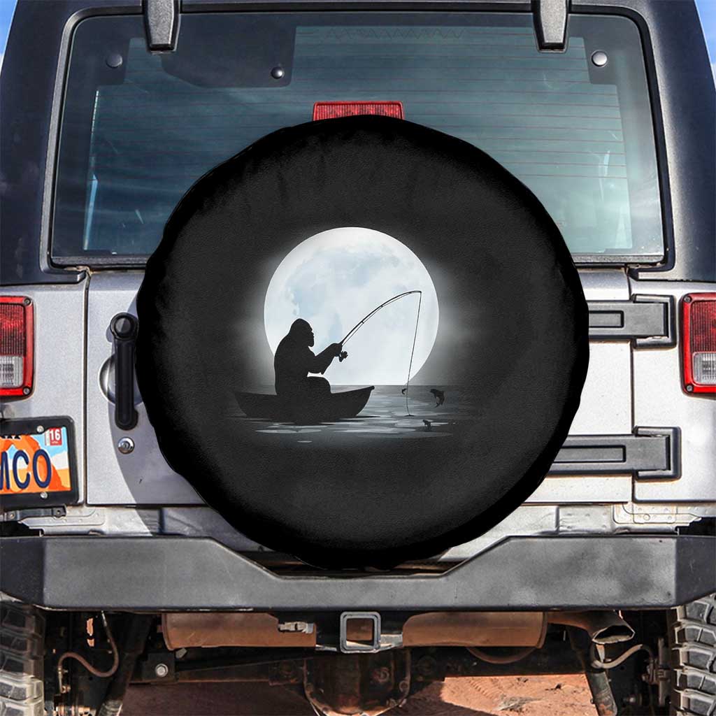 Funny Fisherman Gift Spare Tire Cover Bigfoot Fishing - Wonder Print Shop