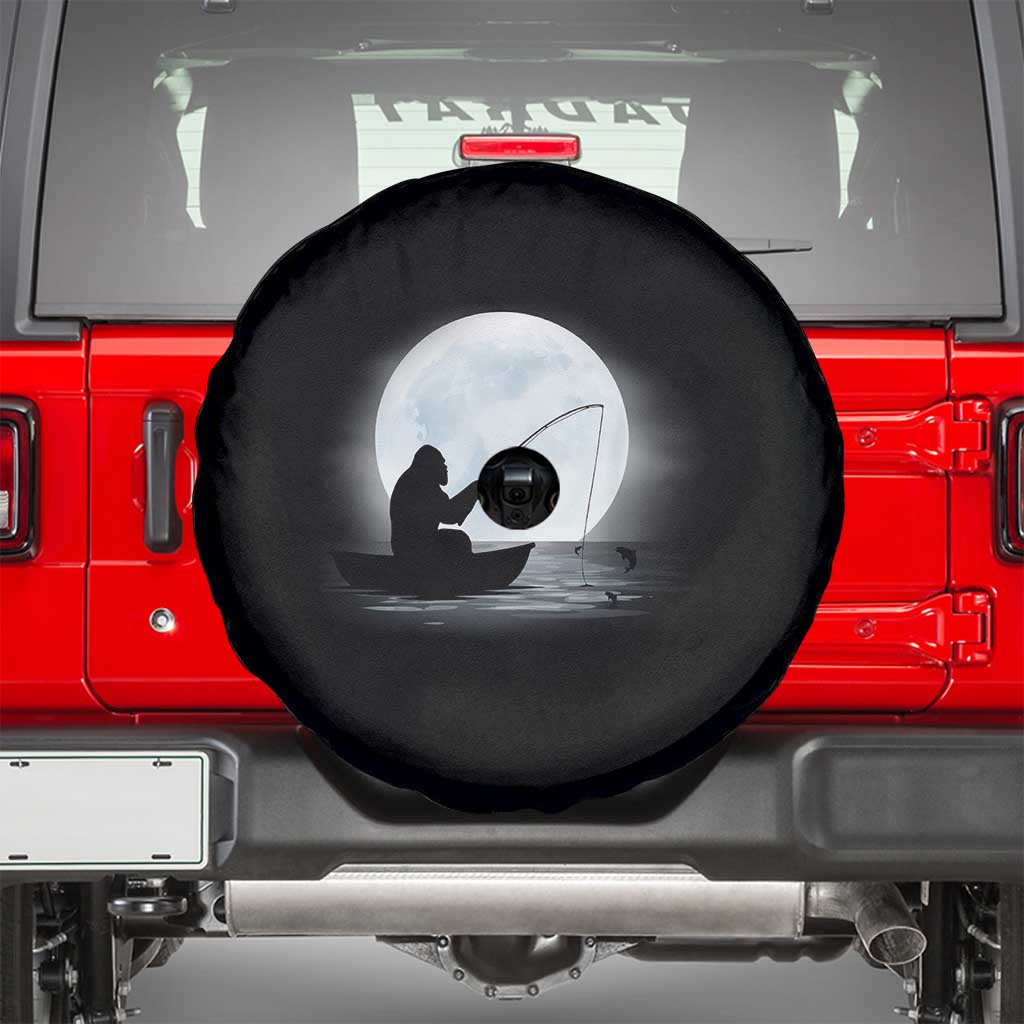 Funny Fisherman Gift Spare Tire Cover Bigfoot Fishing - Wonder Print Shop