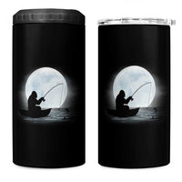 Funny Fisherman Gift 4 in 1 Can Cooler Tumbler Bigfoot Fishing