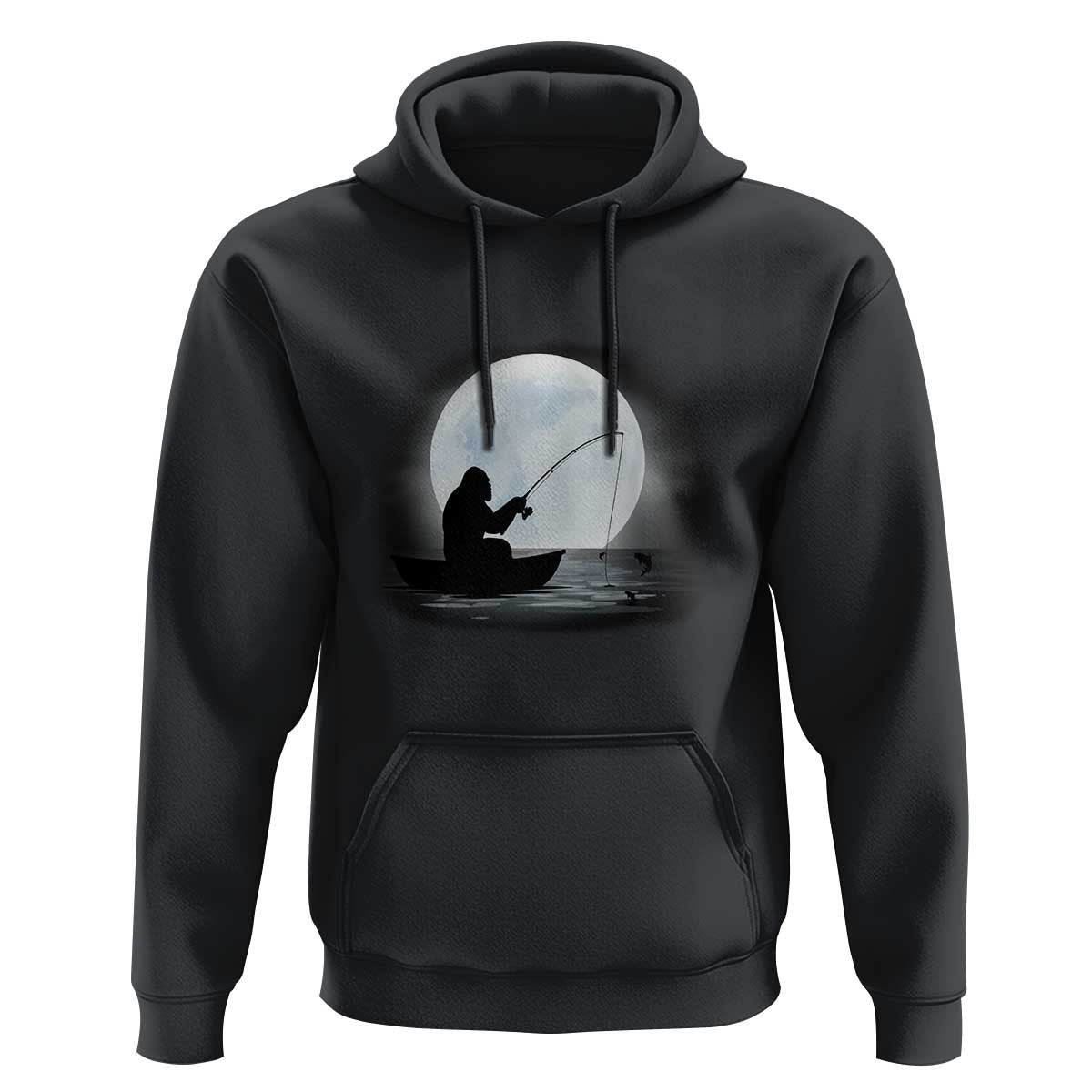 Funny Fisherman Gift Hoodie Bigfoot Fishing - Wonder Print Shop