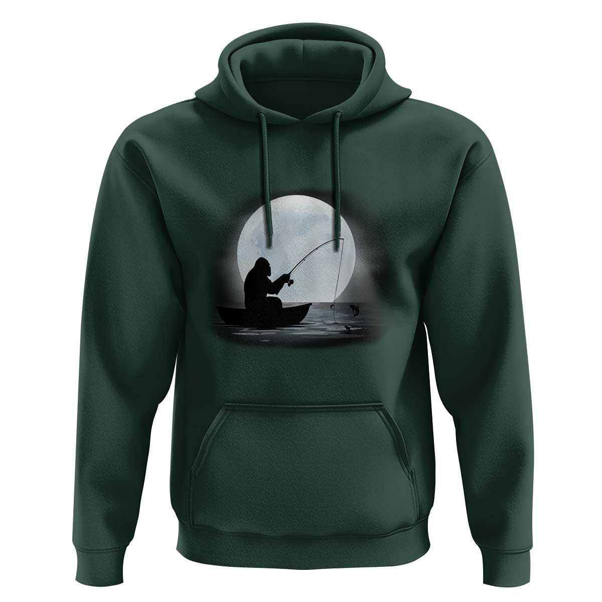 Funny Fisherman Gift Hoodie Bigfoot Fishing - Wonder Print Shop