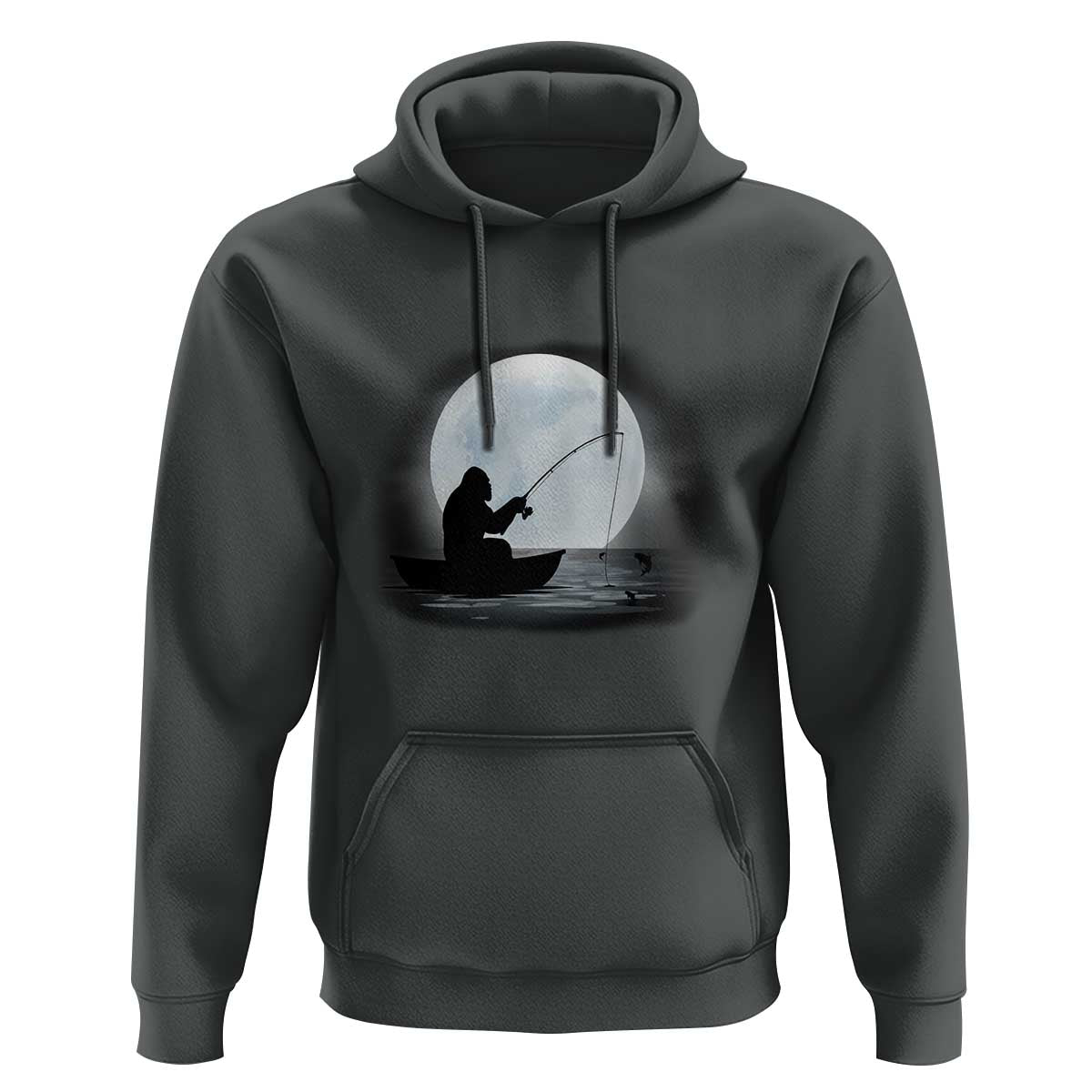 Funny Fisherman Gift Hoodie Bigfoot Fishing - Wonder Print Shop