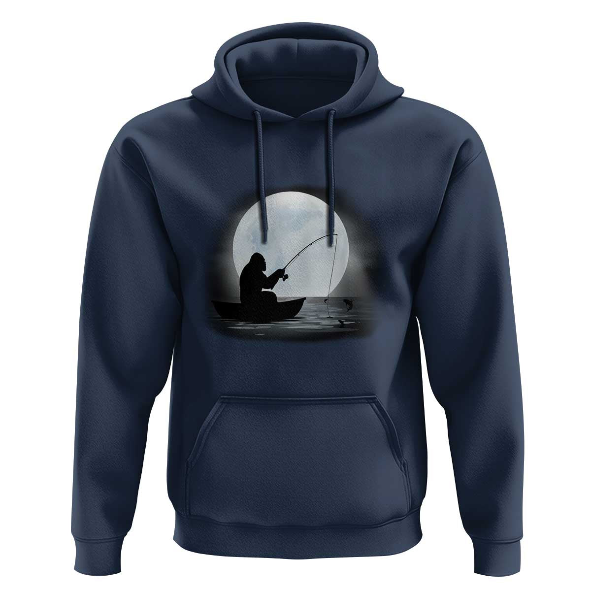 Funny Fisherman Gift Hoodie Bigfoot Fishing - Wonder Print Shop