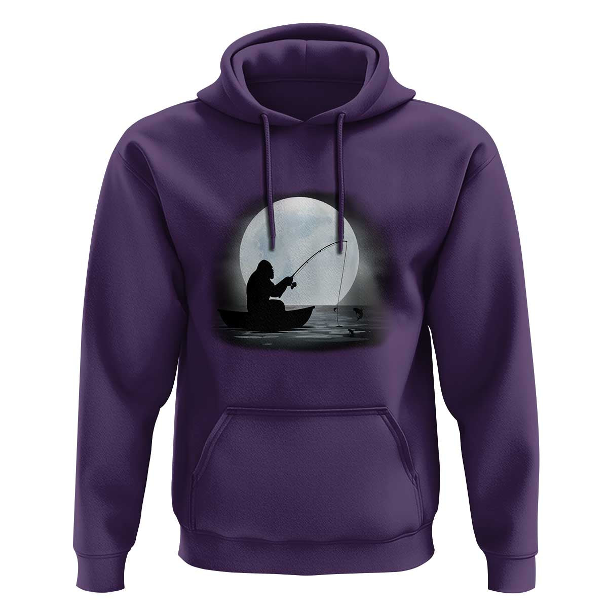 Funny Fisherman Gift Hoodie Bigfoot Fishing - Wonder Print Shop