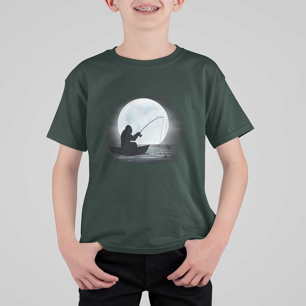 Funny Fisherman Gift T Shirt For Kid Bigfoot Fishing - Wonder Print Shop