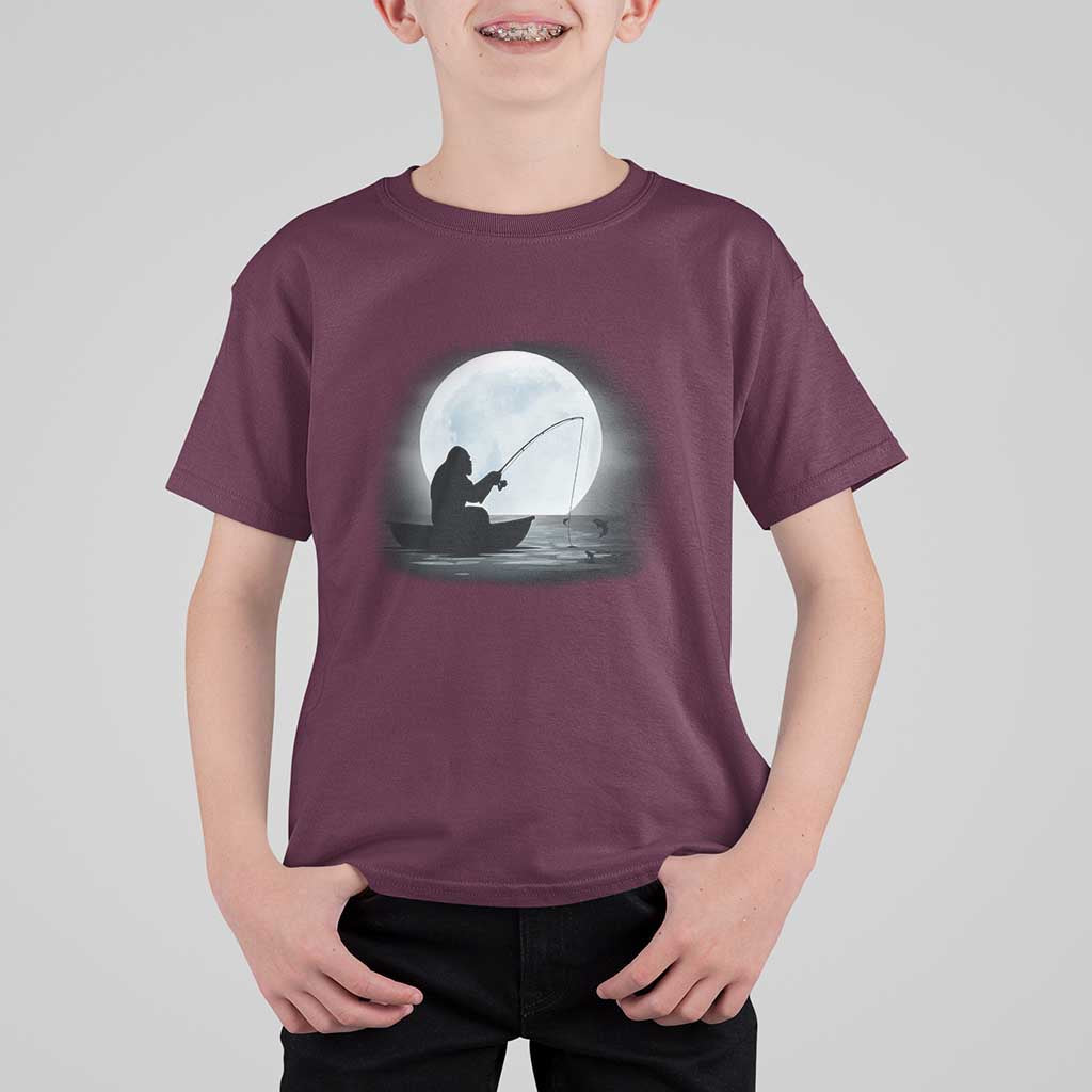 Funny Fisherman Gift T Shirt For Kid Bigfoot Fishing - Wonder Print Shop