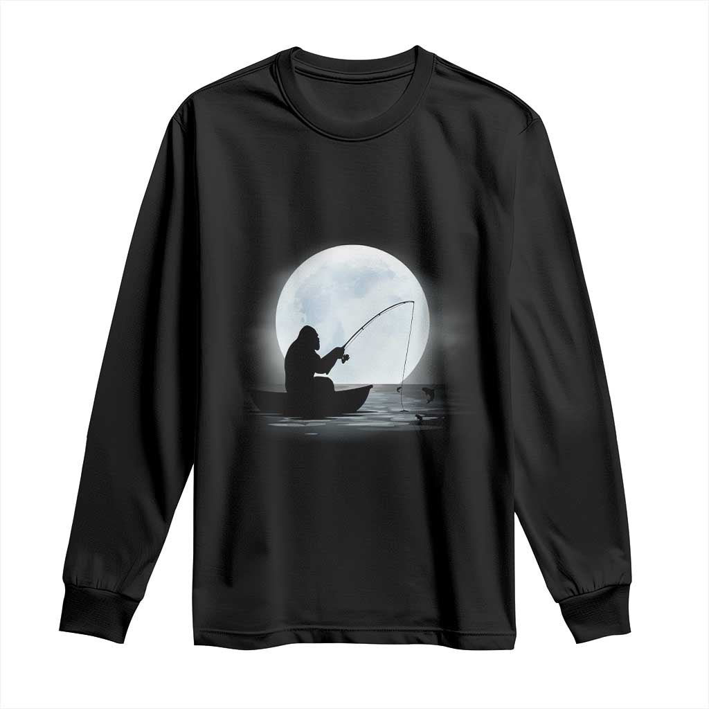 Funny Fisherman Gift Long Sleeve Shirt Bigfoot Fishing - Wonder Print Shop