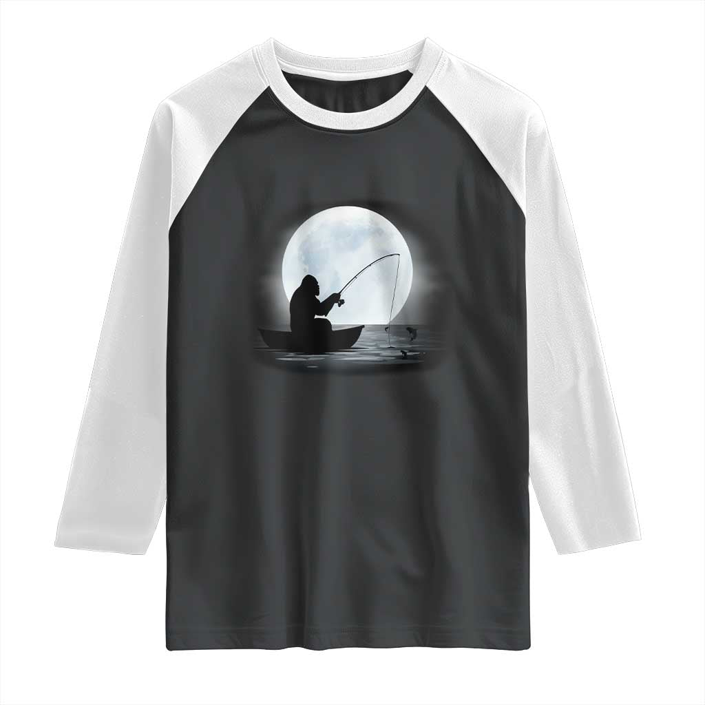 Funny Fisherman Gift Raglan Shirt Bigfoot Fishing - Wonder Print Shop